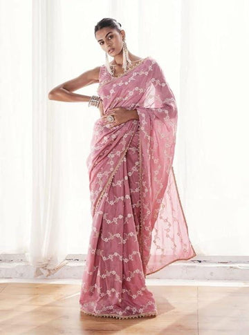 Ethnic Motifs Zari Woven Design Banarasi Saree